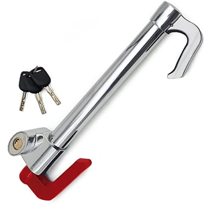 Imagen de KRASER KR837 Barra Antirrobo Coche Bloqueo Volante Coches Camiones Furgonetas SUVs Pedal Cerradura Seguridad Doble Gancho Inmobilizador Telescópico Universal Extensible Parking Camper