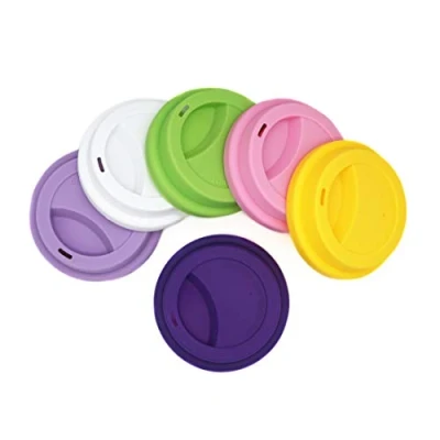 Imagen de tapas de silicona para bebidas a prueba derrames, reutilizables tazas café, 6 unidades, Color mixto