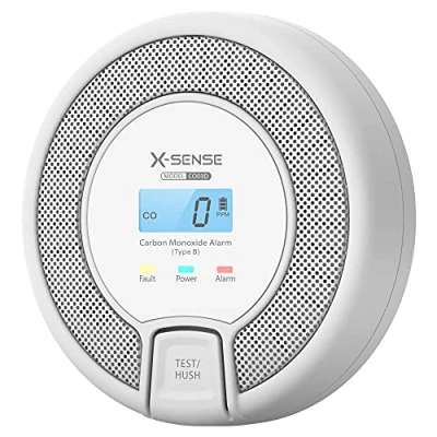 Imagen de X Sense Detector de Monóxido Carbono con Alarma y Pantalla Digital, CO Batería Reemplazable, Cumple el Estándar EN50291, CO03D