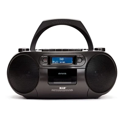 Imagen de Aiwa BBTC 660DAB/BK: Radio Cassette Portátil con CD, Bluetooth y USB, Grabador de Cassettes, RDS, FM PLL, Dab+, Mando a Distancia, Color: Negro