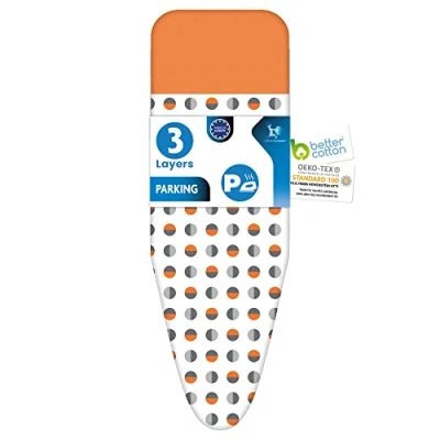 Imagen de LaundrySpecialist Funda Tabla DE Planchar con Zona Aparcamiento Planchado Super Seguro 130x45 CM Disponible en Dos TAMAÑOS Capa ALGODÓN 100% BCI Y MOLTÓN Ultra Grueso Comodidad Extra