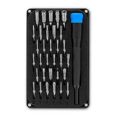 Imagen de iFixit Moray Precision Bit Set, juego de 32 puntas precisión (4 mm) y mango destornillador para reparar smartphones, consolas, portátiles más