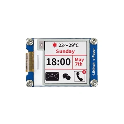 Imagen de Waveshare 1.54Inch E Paper Display Module(B) V2,200x200 Resolution 3.3v/5v Ink Electronic Screen with Embedded Controller,Red Black White Three Color for Raspberry Pi/Jetson Nano/Arduino/STM32