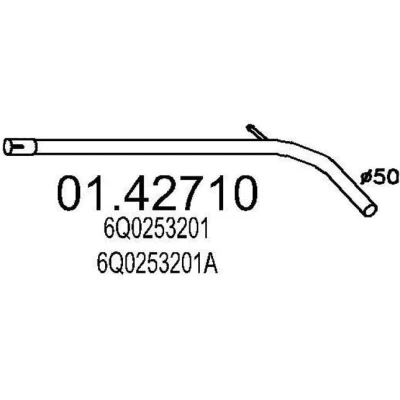 Imagen de MTS 01.42710 Tubo de escape 970 delante para silenciador intermedio SEAT: Ibiza 3, AUDI: A1 Hatchback