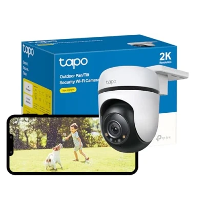 Imagen de Tapo cámara de Seguridad 2K para Exteriores, WiFi PTZ 360, CCTV IP65 Resistente a la Intemperie del hogar, Seguimiento Movimiento, visión Nocturna Todo Color, almacenam