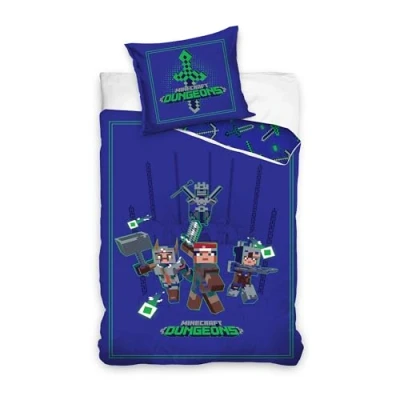 Imagen de Juego de cama reversible Minecraft con diseño Steve Zombie Creeper (135 x 200 cm + 80 cm)