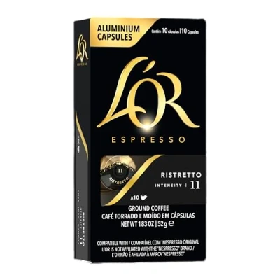 Imagen de L&#039;Or Espresso Café Ristretto Intensidad 11 100 cápsulas de aluminio compatibles con máquinas Nespresso (R)* (10 Paquetes 10 cápsulas)