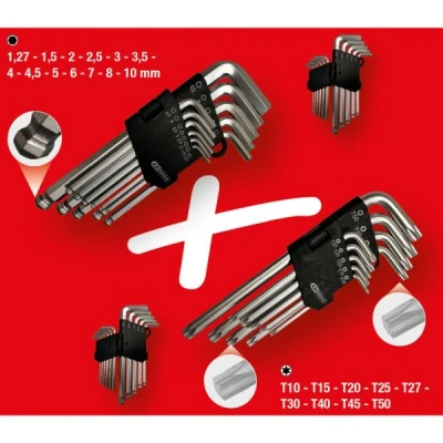 Imagen de KS TOOLS 151.4000 Juego de atornilladores acodados Acero para herramientas