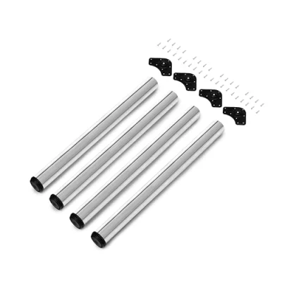 Imagen de EMUCA Patas de Mesa Regulables Ø60x830mm, Kit 4 Acero, Altura Regulable 710 730mm, Acabado Cromado