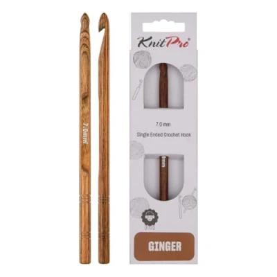Imagen de KNITPRO Gancho de Ganchillo, Madera, Marrón, 7 mm
