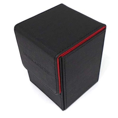 Imagen de docsmagic.de Premium Magnetic Flip Box (100) Black/Red + Deck Divider MTG PKM YGO Caja Negra/Roja