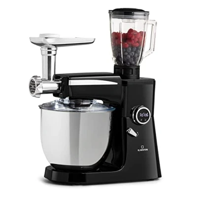 Imagen de Klarstein Robot de Cocina, Batidora Vaso Multifuncional 2000W Con Picadora Carne, Batidoras y Procesadores 3 en 1 para la Electrodomésticos Cocinar, Amasadora Acero Inoxidable 10l.