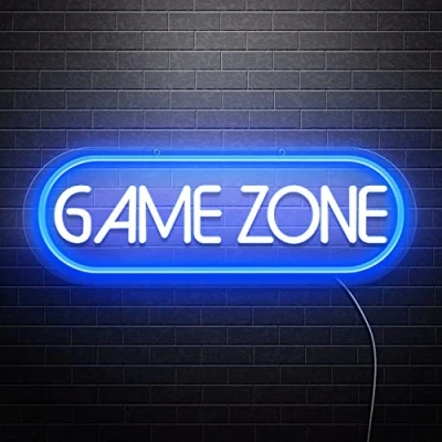 Imagen de SOLIDEE Neon Gamepad Zone LED Alimentadas por USB Letrero Decoración de la Habitación Luces neón Frescas para el Dormitorio Sala Juegos Bar Niños Regalo Fiesta (azul)