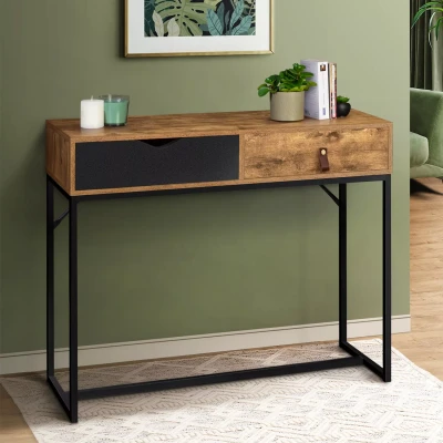 Imagen de IDMarket Consola de 2 cajones Chicago Design Industrial