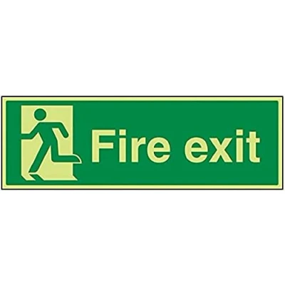 Imagen de vsafety 14010bp g Fire Exit Sign, Final MAN izquierda, plástico, paisaje, 600 mm x 200 mm), color verde