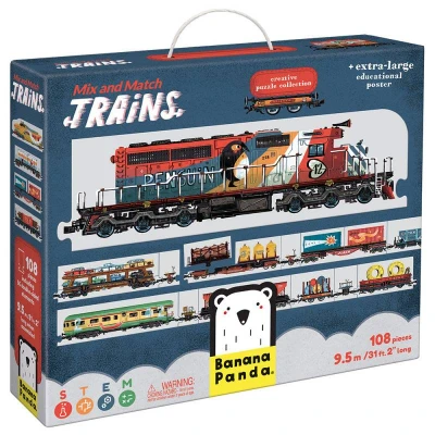 Imagen de Puzzle mezcla y combina trenes 108 pzas Banana Panda