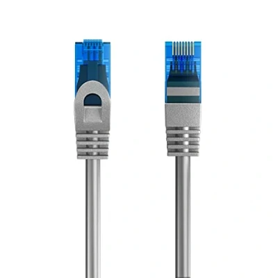 Imagen de cable de conexión Ethernet Cat.5e U/UTP transmisión hasta 1Gigabit, 2 conectores RJ45, PVC, CCA, AWG 26/7. Ideal para por fibra óptica con regi Gigabit/LAN 3m, Gris