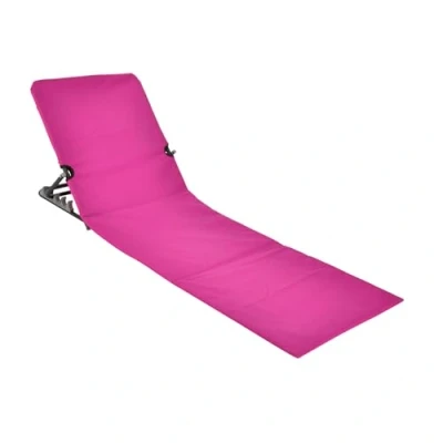 Imagen de Spetebo Esterilla para la playa, plegable, con respaldo, tumbona jardín, rosa