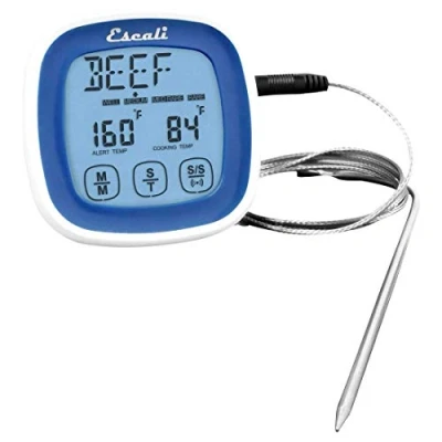 Imagen de Escali DHR1 U Termómetro digital de pantalla táctil con sonda acero inoxidable y temporizador, Azul