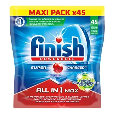 Imagen de Finish Pastilles Lave Vaisselle Powerball All in One Max Spécial Graisses Incrustées 45 Tablettes