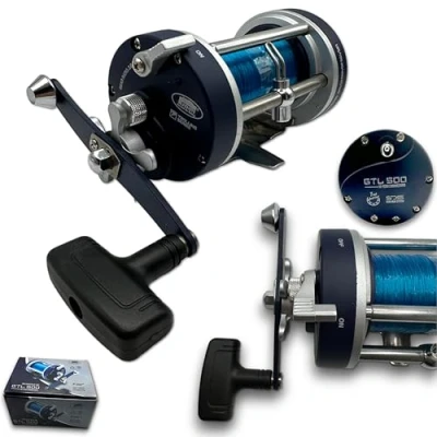 Imagen de LINEAEFFE GTL 500 Carrete multiplicador de pesca (línea azul precargada)
