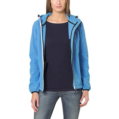 Imagen de Ultrasport Estelle Softshell Chaqueta con Capucha, Mujer, Turquesa/Blanco, X Small