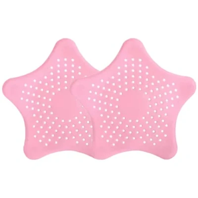 Imagen de Silicona Protector de Drenaje, 2 Pcs Coladores Drenaje Silicona, Filtro Fregadero Tapa con Ventosas Fuertes, para baño Bañera Cocina
