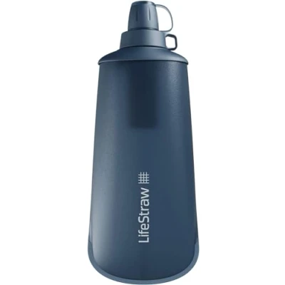 Imagen de LifeStraw Peak Series Collapsible Squeeze Bottle Water Filter System 1L for Trail Running, Through Hiking, Travel, Cycling, and Fishing, Mountain Blue