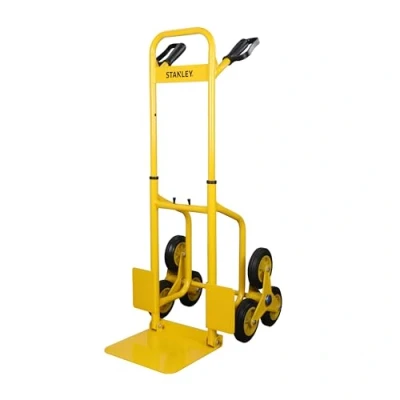 Imagen de STANLEY Carretilla de Mano Plegable Acero, Carga 120kg, 3 Ruedas por lado para Obstáculos 125 mm, Pala Abatible, Almacenamiento Compacto SXWTD FT521