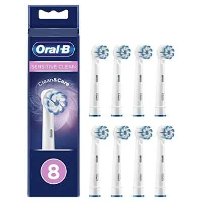 Imagen de Oral B Sensitive Clean Cabezales de Recambio, Pack 8 Recambios Originales Para Cepillos Dientes Eléctricos, Protección Encías., One size