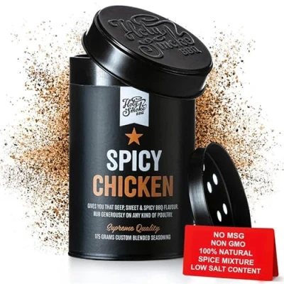 Imagen de Spicy Chicken Rub, Sazonador, Especias Picantes para Barbacoa de Pollo Mezcla Condimento Seco, Marinada Seca pimientos Carne y Bistec, Cerdo, Pavo, Verdura sin gluten 175g