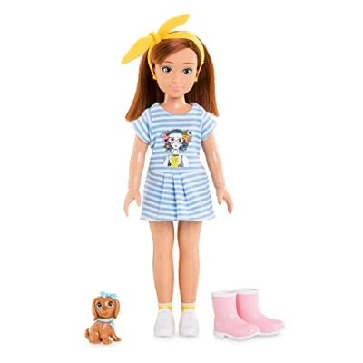 Imagen de Corolle 9000600040 Juego de muñecas Zoe Naturaleza y Aventura, muñeca vestidor con Perro, Banda para el Pelo, Pendientes Botas Goma Extra, 28 cm Aroma a Vainilla, Partir