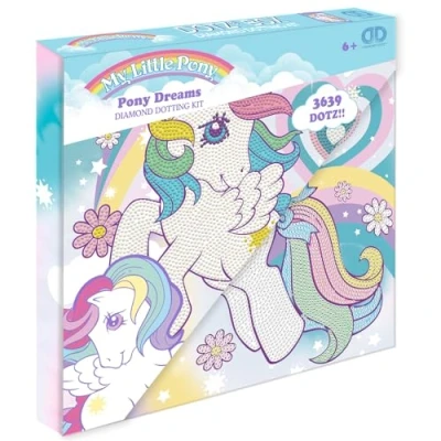 Imagen de DIAMOND DOTZ Box 2592873 Juego de cuadro pintura diamante 5D original My Little Pony Dreams, kit diamantes con caja diseño y piedras brillantes, para niños a partir 6 años
