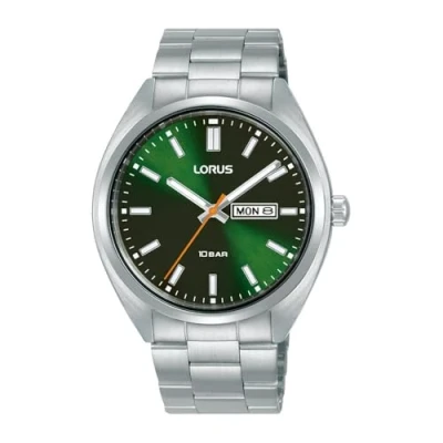 Imagen de Lorus Reloj Analógico de Cuarzo para Hombre con Pulsera Acero Inoxidable, Plata/Verde