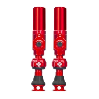 Imagen de Muc Off Big Bore Hybrid Tubeless Valves, Red 30mm Precision Engineered Dust Caps for Bikes with Revolutionary Airflow Technology Schrader Valve MTB/Road/Gravel