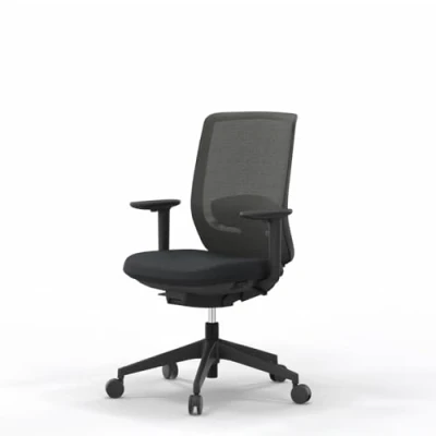 Imagen de Silla de oficina profesional Actiu Trim Carbon Black malla hasta 150 kg y uso 24 horas Respaldo regulable en altura asiento profundidad Top Ergonomía Salud (Brazos 2D, Sin cabezal)