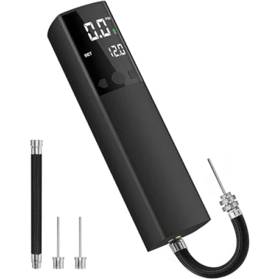 Imagen de Pumteck bomba de bola eléctrica, aire inteligente, portátil, rápida inflación bolas, con manómetro presión preciso y pantalla