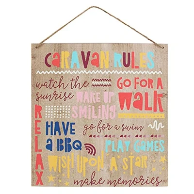 Imagen de Señal de Madera Reglas para Vivir en Caravana Something Different