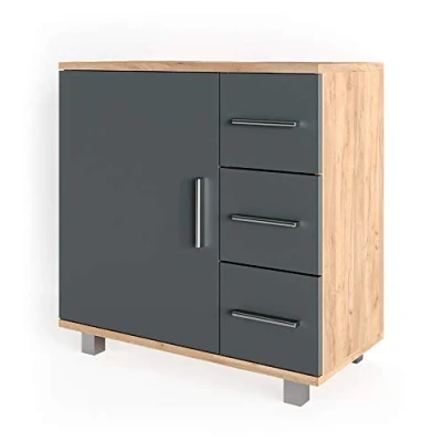 Imagen de Vicco Mueble bajo Lavabo Ilias, Roble/Antracita, 60 x 60.8 cm