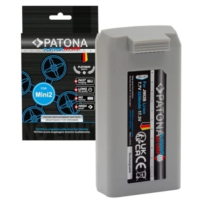 Imagen de PATONA Platinum Batería Compatible con Drones dji Mini 2, SE, 4K 2250mAh, 17.33Wh, 7.7V Li Ion Reemplazo para CP.MA.00000326.02, Protección contra Sobrecarga y Cortocircuito