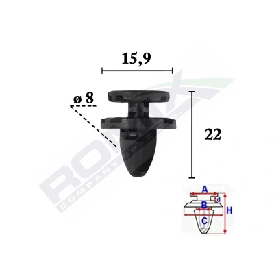 Imagen de Perno de tapicería ROMIX ROM C70613