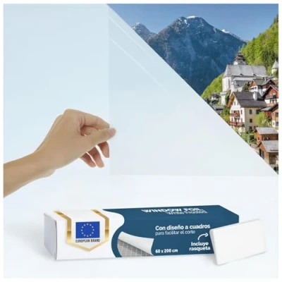 Imagen de Blumtal Set de 2 láminas privacidad Ventana con Vidrio Esmerilado para y protección Rayos UV, autoadhesiva, fácil Cortar, 60 x 200 cm