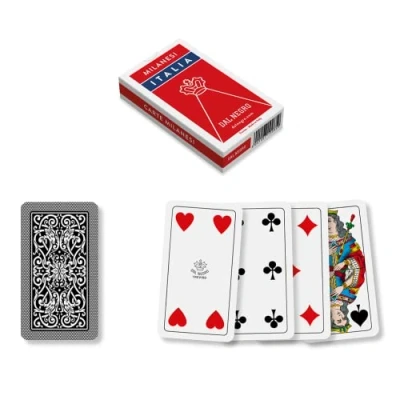 Imagen de Dal Negro Milanesi Italia 010085 Italian Regional Playing Cards, Red Case Deck of 40 Cards [ Import ]