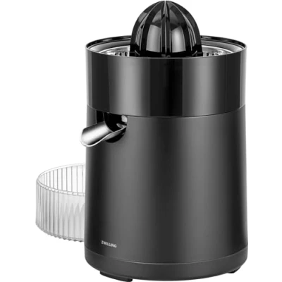 Imagen de ZWILLING ENFINIGY Exprimidor eléctrico de alta potencia (2 conos, colador pulpa ajustable, 85 W), color negro