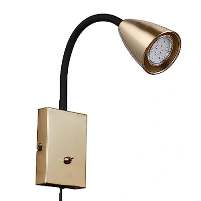 Imagen de Trio, Aplique, Wanda 1xGU10, max.10,0 W Cuerpo: Metal, Bronce mate A:8,5cm, A:23,5cm, P:22,0cm Interruptor,Flexible,Montaje de la pared,IP20,Sin bombilla,FLEXConnect