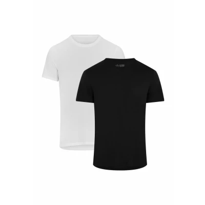 Imagen de Danish Endurance CREW NECK 2PACK Camiseta básica, Hombre, Talla: Medium, Mc xwhite xblack