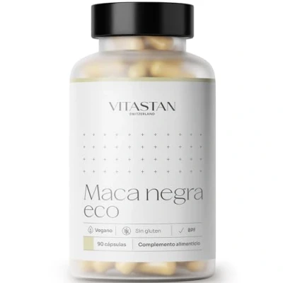 Imagen de Maca Negra Orgánica VITASTAN 90 Cápsulas Alta Concentración con Zinc, L arginina y Ginseng Aumento De Energía Rendimiento Antioxidante Para Mejorar Fertilidad, Memoria Fatiga
