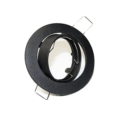 Imagen de wonderlamp 1 Unidad Foco empotrable Basic techo Redondo, incluye Portalámparas GU10, Diámetro de 8,5 x 1,5 cm. Ojo buey basculante 30, Negro