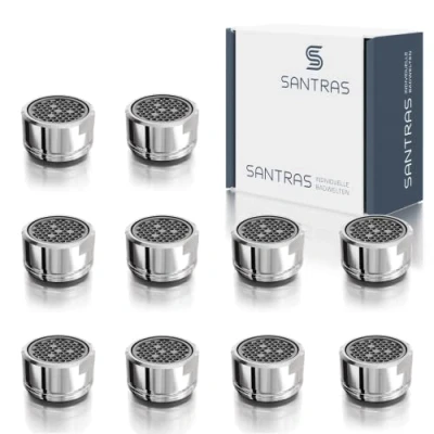 Imagen de SANTRAS® Aireador M24 x 1 (10 unidades) para grifo tradicional con filtro cromado Boquilla mezcladora (AG 24 mm)
