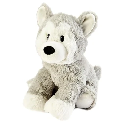 Imagen de Bolsa de Trigo Warmies Peluche Husky, Calentable en Microondas, con Aroma a Lavanda Francesa, Oso Caliente o Frío para Relajación y Alivio del Calor, Ponderada